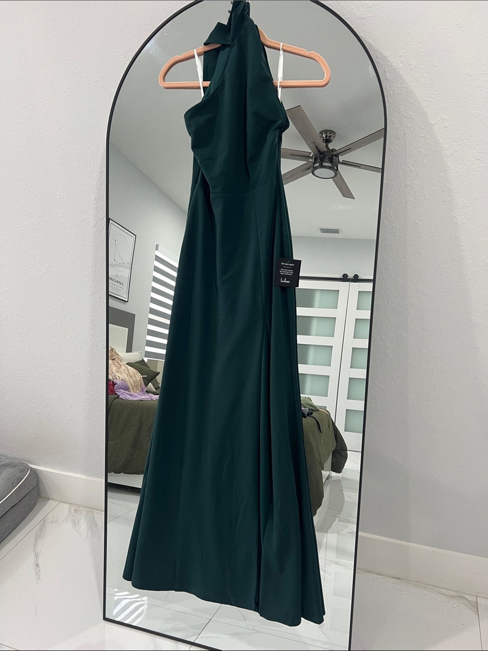 Lulu's One-Shoulder Emerald Green Formal Gown